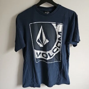 Volcom Size Medium Blue and White Distressed Logo Short Sleeve Shirt - Picture 1 of 7