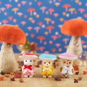 Epoch Sylvanian Families Calico Critters Baby Trio (Mushroom Fairies) C091 - Picture 1 of 2