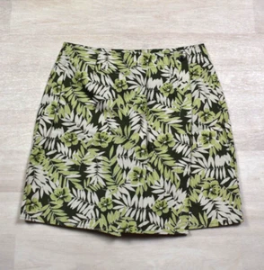 Mini falda corta con corbata tropical verde Liz Claiborne Villager de los 90 talla 6 de colección - Imagen 1 de 6