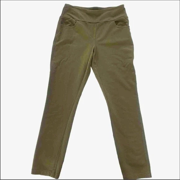 Denim & Co. Women's Small Ponte Smooth High Waist Pull-On Pants  Olive - Image 1 of 4