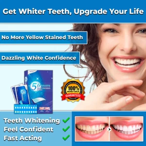 #1 NEW TEETH WHITENING STRIPS SAFE WHITE TOOTH CLEAN GEL BLEACH DENTAL STRENGTH - Picture 1 of 6