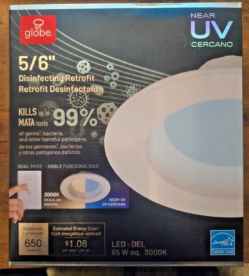 4pk Globo Eléctrico Casi UV 5 pulgadas/6 pulgadas 3000k Desinfección Regulable LED Integrado Foto 1 de 4