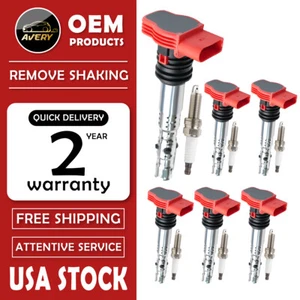 6X Ignition Coils + 6X spark plugs Pack for Audi A4 A8 Q5 Q7 R8 S4 VW UF529 - Picture 1 of 10