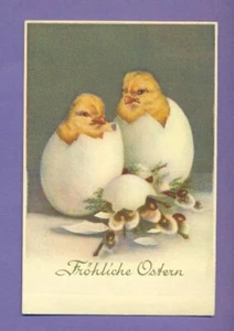 LETTLAND DEUTSCHLAND Ostern Huhn UND EI VINTAGE POSTKARTE 289 - Bild 1 von 2