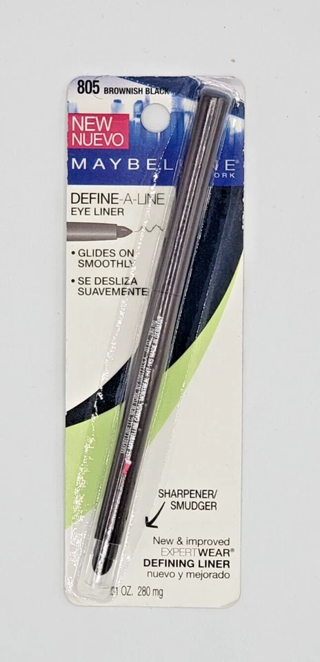 NEW MAYBELLINE DEFINE A LINE PENCIL EYELINER -805 BROWNISH BLACK - Image 1 of 1