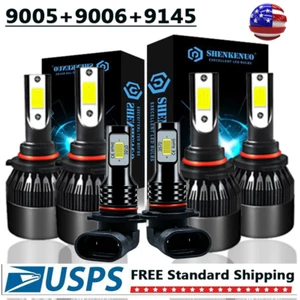 For GMC Sierra 1500 2500 HD 2001 2002 - 2005 2006 LED Headlight Fog Light Bulbs - Picture 1 of 12