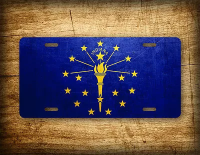 Indiana Flag License Plate IN State Official Flag Symbol Auto Tag 6x12 Aluminum - Image 1 of 3