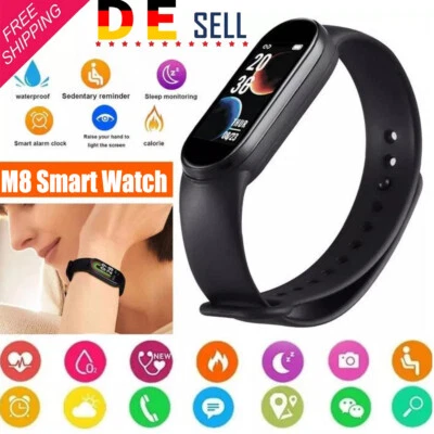 M8 Bluetooth Smart Watch Band Fitness Tracker Sport Uhr Puls Blutdruck Armband - Bild 1 von 4