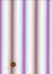 100 % algodón Camisa Tela Rosa Lila Arena Blanco Rayas Artesanal Patchwork - Imagen 1 de 1
