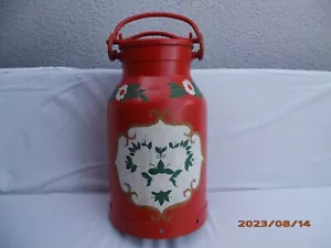 Alte Milchkanne mit Deckel GROSS rot bemalt Deko Bodenvase Schirmständer 50 cm H - Bild 1 von 11