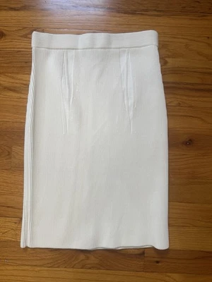 Falda ceñida al cuerpo a lápiz acanalada blanca Alexander Wang - pequeña Foto 1 de 4