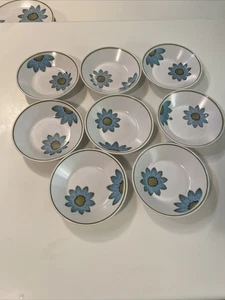 Noritake Progression China Up-Sa Gänseblümchen 5 1/2" Obst/Dessert Schüssel 9001 blau Set 8 - Bild 1 von 12