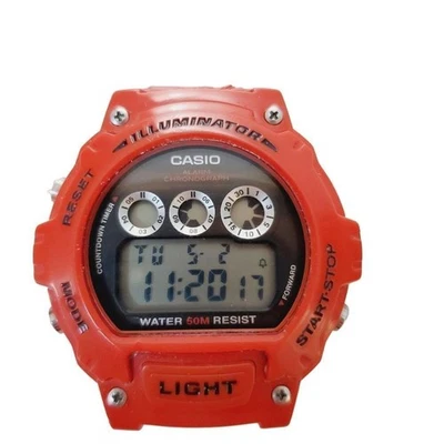 Мужские цифровые часы Casio Illuminator 3225 W-214HC красные на запчасти ИСПОЛЬЗУЙТЕ Reloj Casio - Изображение 1 из 4
