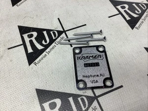 Vintage 80's Kramer Japan Electric Guitar Cast Neck Plate Chrome - Picture 1 of 1
