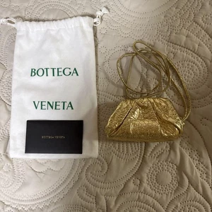 Bottega Veneta Mini Pouch Coin Case Shoulder Bag model Gold Leather W/Dust Bag - Picture 1 of 24