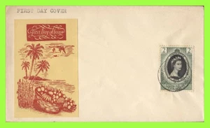 Virgin Islands 1953 QEII Coronation issue sticker (red/yellow) First Day Cover - Picture 1 of 1