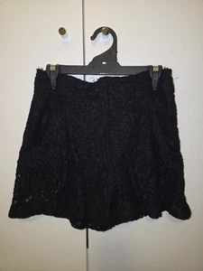 Zara Womens Black Lace Lined Shorts Size S - Picture 1 of 3