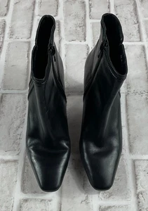 Bandolino Boots Womens Size US 6.5 M Black Ankle Zip Booties Heels Square Toe - Picture 1 of 5