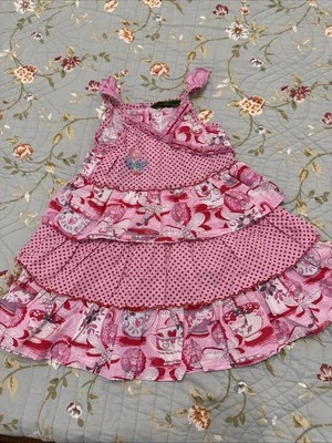 Vestido de verano Oilily para niñas talla 2-3 capas punteadas Foto 1 de 4