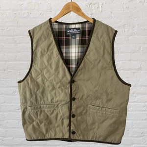 Vintage 90er Woolrich Steppweste Flanell gefüttert braun Herren Large - Bild 1 von 6
