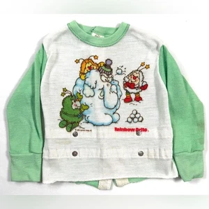 VINTAGE RAINBOW BRITE Girls Pajama Top 2 Thermal 1980s Cartoon Collector Retro - Picture 1 of 13
