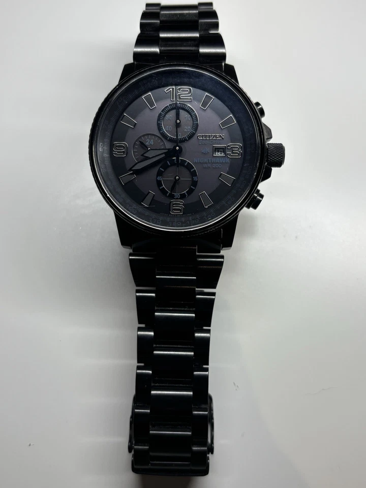 Мужские часы Citizen Eco-Drive Nighthawk Blackout нержавеющая сталь CA0295-58E - Изображение 1 из 4