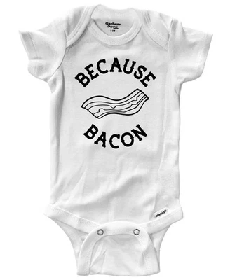 Tocino. Body de bebé de una pieza ropa enredadera barbacoa baby shower regalo amante del tocino Foto 1 de 3