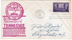 1946 FDC 941 Tennessee Statehood Sesquicentennial, C. S. Anderson violet cachet - Picture 1 of 1