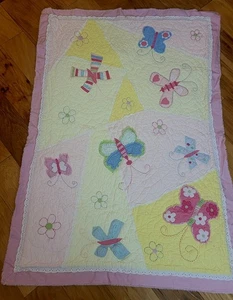 Pottery Barn Kids Butterfly Quilt Toddler Crib Vintage - Picture 1 of 3