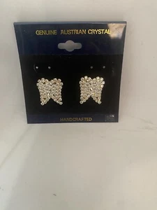 Echter australischer Kristall Nieten Schmetterling Strass Ohrring silber - Bild 1 von 3