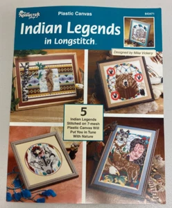 THE NEEDLECRAFT SHOP INDIAN LEGENDS PLASTIC CANVAS IN LONGSTITCH BY MIKE VICKERY - Picture 1 of 2