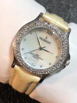 Reloj Pulsera Peugeot Vintage Damas Tono Plateado Mujer Esfera MOP-Leer Foto 1 de 4