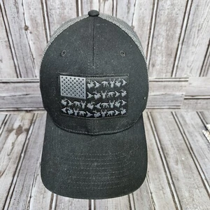 Columbia PFG Hat Cap Mens S / M Black Trucker USA Flag Hunting Flex Stretch - Picture 1 of 8