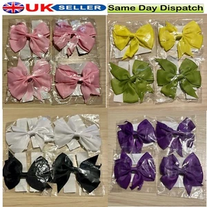 4pcs Girls hair bow clips alligator clips pair ribbon bow children girls 8cm - Picture 1 of 20
