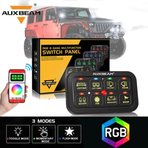AUXBEAM 8 Gang RGB Switch Panel Circuit Control bluetooth for Jeep JK LJ TJ JL - Picture 1 of 12