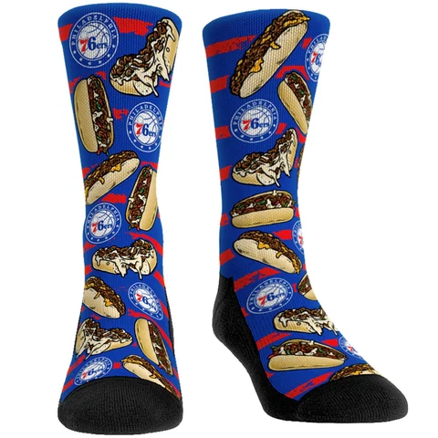 Men's Rock Em Socks Philadelphia 76ers Philly Cheesesteaks Crew Socks Cover