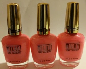 Milani Nail Laquer #02 POPPING PINK new Made in USA.lot of 3 . - Picture 1 of 4