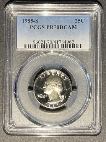 1985-S Proof Washington Quarter PCGS PR-70 DCAM, Buy 3 Items, Get $5 Off! Cover