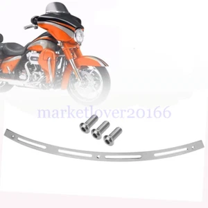 Chrome 4 Slotted Batwing Windshield Trim For Harley Street Electra Glide 96-13 - Picture 1 of 12