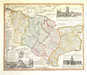 KENT, Emanuel Bowen, Royal English Atlas, Original large format Antique Map 1777 - Picture 1 of 5