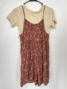 MÄDCHEN buntes Planet Blumen Mesh Kleid mit T-Shirt Größe XXL - Bild 1 von 6