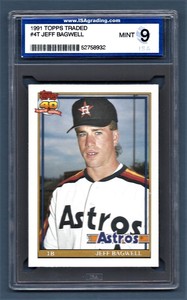1991 Topps Traded Jeff Bagwell Astros #4T Rookie ISA 9 #52758932  (HOF 2017)