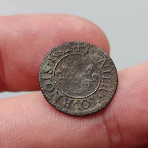 HENRI III Denier Tournois, 1st Type From Paris 1582 Paris, Moulin Des Étuves - Picture 1 of 2