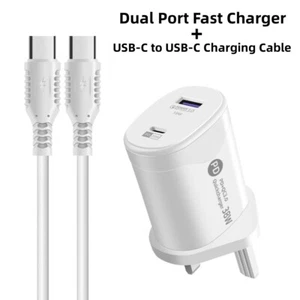 For Samsung S25 S24 S23 S22 Ultra Fast 20W USB-C PD Plug Charger Adapter Cable - Picture 1 of 11