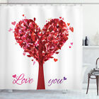Tree In The Shape Of Heart Vintage Art Retro Style Home Decor Shower Curtain Set