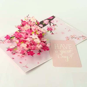 Pop Up Grußkarte Frühling Kirschblüte blühend bunt Natur Geschenkkarte - Bild 1 von 10