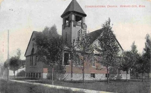 Congregational Church Howard City Michigan 1908 postcard - Picture 1 of 2