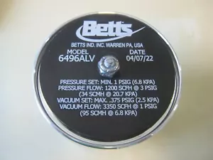 NEW Betts 6496ALV 406 Style Normal Vent Aluminum W/ Viton A Seals - Picture 1 of 7