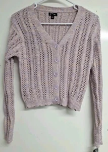 Art Class Girls Size XL (14) Purple Cropped V-Neck Sweater NEW - Picture 1 of 9