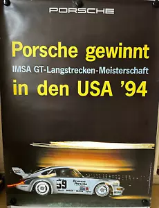 Original Brumos Porsche Wins in the USA IMSA 1994 Vintage Poster - Rare - Picture 1 of 6